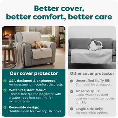 Show full view: FurHaven Water-Resistant Reversible Furniture Protector, Gray/Mist, X-Large Sofa slide 7 of 11