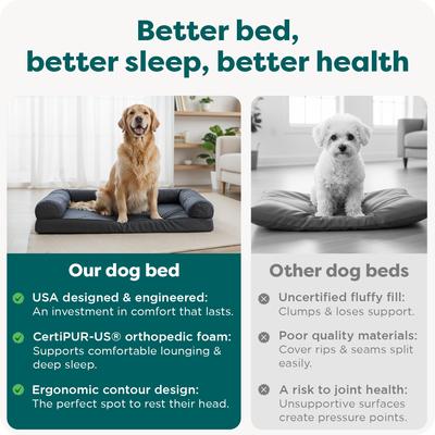 Show full view: FurHaven Quilted Orthopedic Sofa Cat & Dog Bed with Removable Cover, Silver Gray, Jumbo Plus slide 7 of 10