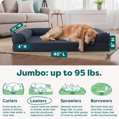 Show full view: FurHaven Quilted Orthopedic Sofa Cat & Dog Bed with Removable Cover, Iron Gray, Jumbo slide 3 of 10