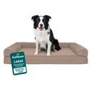 FurHaven Plush & Suede Orthopedic Sofa Cat & Dog Bed, Almondine, Large