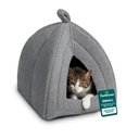 FurHaven Calming Fleece Covered Dog & Cat Bed, Heather Gray