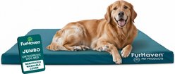 FurHaven Deluxe Oxford Orthopedic Indoor/Outdoor Dog & Cat Bed with Removable Cover, Jumbo, Deep Lagoon