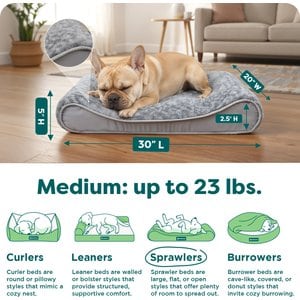 FurHaven Ultra Plush Luxe Lounger Orthopedic Cat & Dog Bed with Removable Cover, Gray, Medium