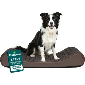 FurHaven Ultra Plush Luxe Lounger Orthopedic Cat & Dog Bed with Removable Cover, Chocolate, Large