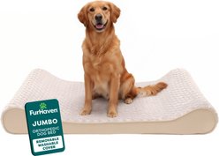 FurHaven Ultra Plush Luxe Lounger Orthopedic Cat & Dog Bed with Removable Cover, Cream, Jumbo