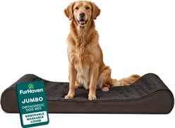 FurHaven Ultra Plush Luxe Lounger Orthopedic Cat & Dog Bed with Removable Cover, Chocolate, Jumbo