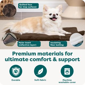FurHaven ThermaNAP Faux Fur Self-Warming Dog & Cat Mat, Espresso, Small