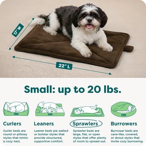 FurHaven ThermaNAP Faux Fur Self-Warming Dog & Cat Mat, Espresso, Small