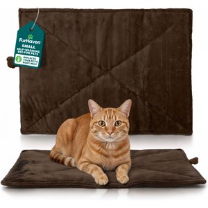 FurHaven ThermaNAP Faux Fur Self-Warming Dog & Cat Mat, Espresso, Small