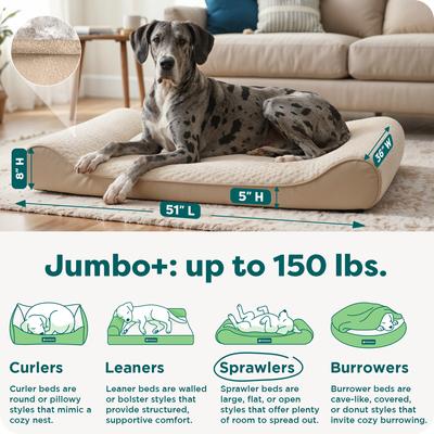 Show full view: FurHaven Ultra Plush Luxe Lounger Orthopedic Cat & Dog Bed with Removable Cover, Cream, Jumbo Plus slide 4 of 11