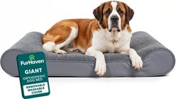 FurHaven Ultra Plush Luxe Lounger Orthopedic Cat & Dog Bed with Removable Cover, Gray, Giant