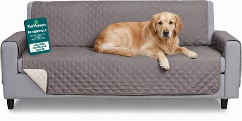FURHAVEN Water-Resistant Reversible Furniture Protector, Gray/Mist