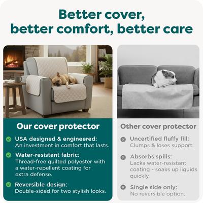 Show full view: FurHaven Water-Resistant Reversible Furniture Protector, Gray/Mist, Chair slide 7 of 11