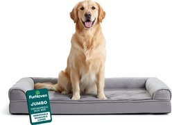 FurHaven Plush & Suede Orthopedic Sofa Cat & Dog Bed, Gray, Jumbo