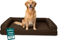FurHaven Plush & Suede Orthopedic Sofa Cat & Dog Bed, Espresso, Jumbo