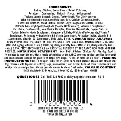 Show full view: Your Pet's Kitchen Turkey Fare Wet Dog Food, 3.5-oz cup, case of 12 slide 4 of 7