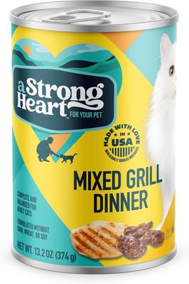Show full view: A Strong Heart Mixed Grill Dinner Pate Wet Cat Food, 13.2-oz can, case of 12 slide 3 of 7