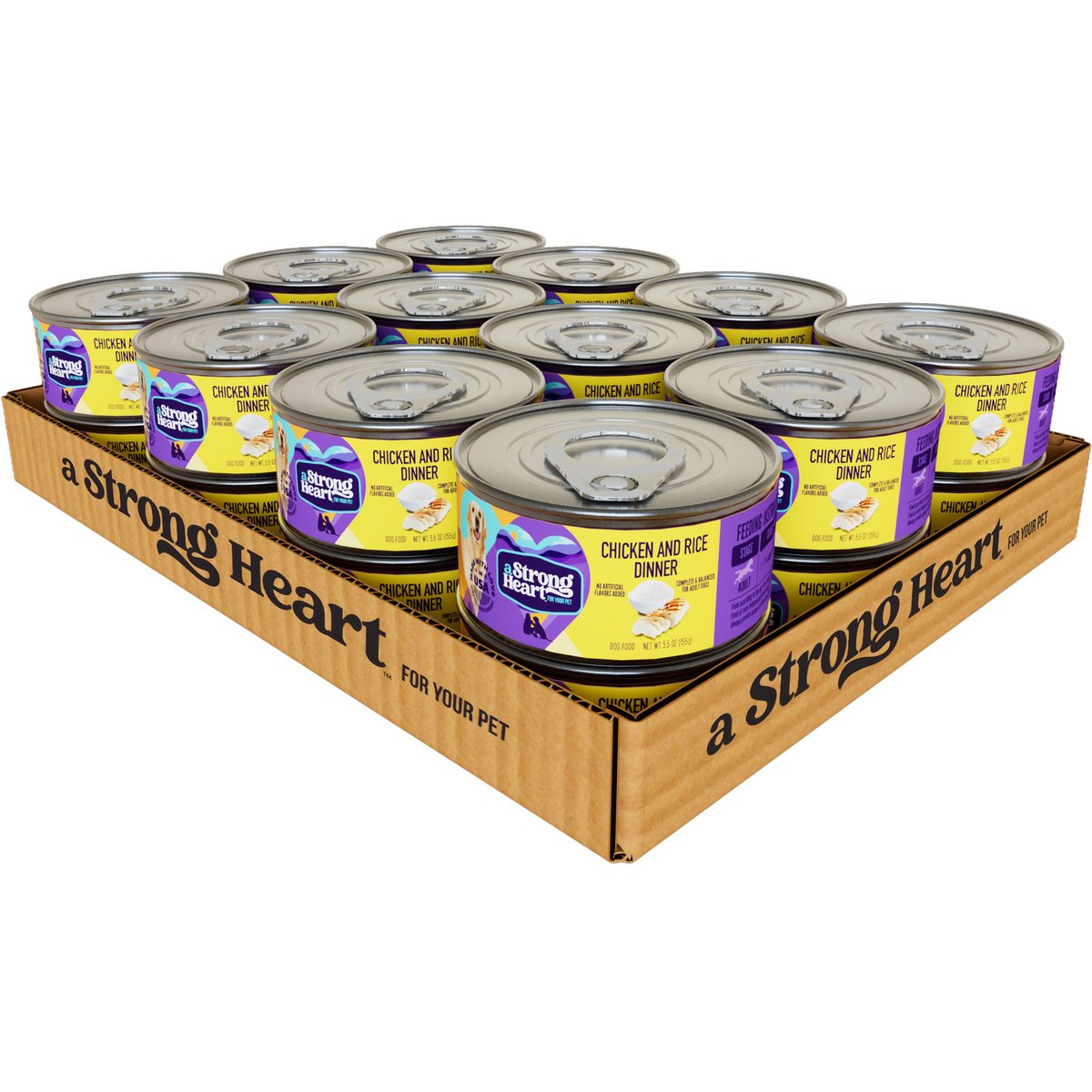 A Strong Heart Chicken & Rice Dinner Wet Dog Food, 5.5-oz can, case of 24