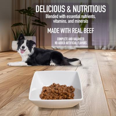 Show full view: A Strong Heart New York Strip Flavor in Gravy Wet Dog Food, 5.5-oz can, case of 24 slide 5 of 11