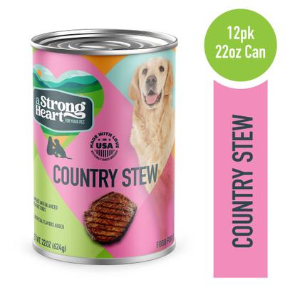 Show full view: A Strong Heart Country Stew Wet Dog Food, 22-oz can, case of 12 slide 3 of 11
