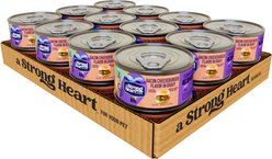A Strong Heart Bacon Cheeseburger Flavor in Gravy Wet Dog Food, 5.5-oz can, case of 24