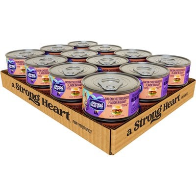 A Strong Heart A Strong Heart Bacon Cheeseburger Flavor in Gravy Wet Dog Food, 5.5-oz can, case of 24