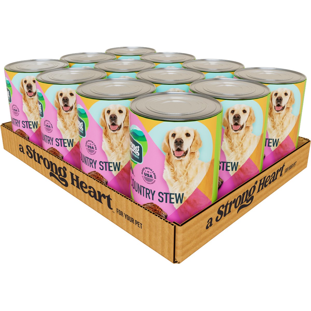 A Strong Heart Country Stew Wet Dog Food, 22-oz can, case of 12