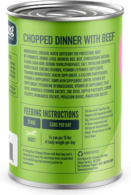 Show full view: A Strong Heart Chopped Dinner with Beef Wet Dog Food, 22-oz can, case of 12 slide 4 of 11