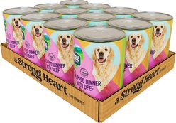A Strong Heart Chopped Dinner with Beef Wet Dog Food, 22-oz can, case of 12