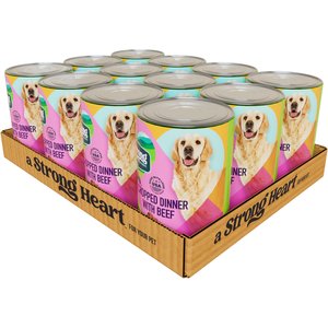 A Strong Heart Chopped Dinner with Beef Wet Dog Food, 22-oz can, case of 12