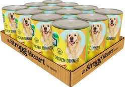 A Strong Heart Savory Dinner with Chicken Wet Dog Food, 22-oz can, case of 12
