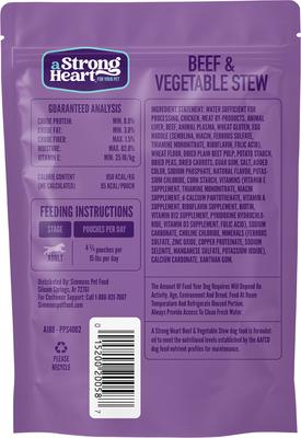 Show full view: A Strong Heart Beef & Vegetable Stew Wet Dog Food, 3.5-oz pouch, case of 24 slide 4 of 10