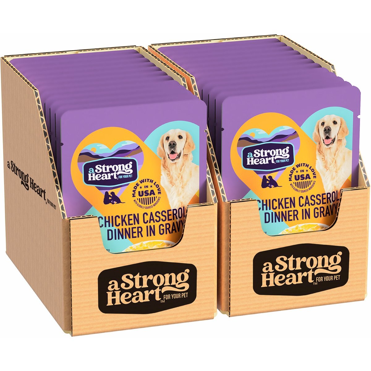 A Strong Heart Chicken Casserole Dinner in Gravy Wet Dog Food, 3.5-oz pouch, case of 24