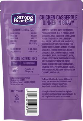 Show full view: A Strong Heart Chicken Casserole Dinner in Gravy Wet Dog Food, 3.5-oz pouch, case of 24 slide 4 of 10
