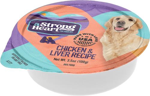 Show full view: A Strong Heart Chicken & Liver Recipe Wet Dog Food, 3.5-oz cup, case of 12 slide 3 of 11