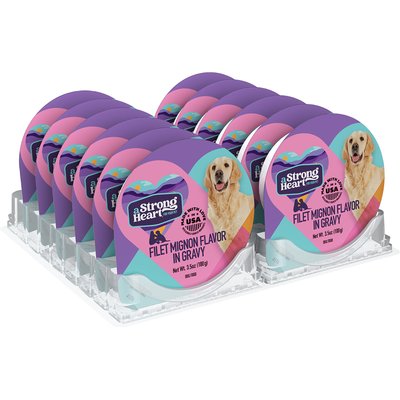 A Strong Heart A Strong Heart Filet Mignon Flavor in Gravy Wet Dog Food, 3.5-oz cup, case of 12