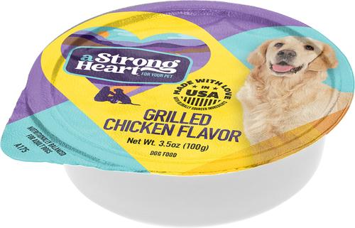Show full view: A Strong Heart Grilled Chicken Flavor Wet Dog Food, 3.5-oz cup, case of 12 slide 3 of 9