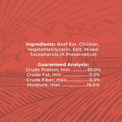 Show full view: Rewardables Chicken Coated Cow Ear Strips Dog Natural Chew Treats, 1-lb bag slide 7 of 7