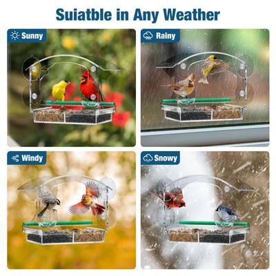 Show full view: Yarty Outdoor Transparent Acrylic Window Wild Bird Feeder slide 7 of 9