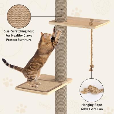 Show full view: Yafylly Sunbathing & Observation 49.2-in Cat Window Perch Tree with Resting Platform, Natural, Large slide 6 of 9