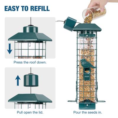 Show full view: Yarty Squirrel Proof Wild Bird Feeder, 3-lb, Green slide 3 of 9