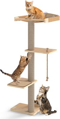 Show full view: Yafylly Sunbathing & Observation 49.2-in Cat Window Perch Tree with Resting Platform, Natural, Large slide 2 of 9
