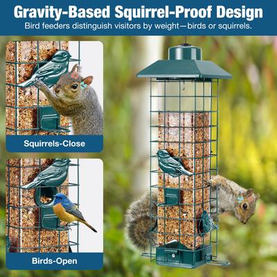 Show full view: Yarty Squirrel Proof Wild Bird Feeder, 3-lb, Green slide 6 of 9