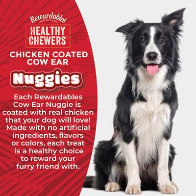 Show full view: Rewardables Chicken Coated Cow Ear Nuggies Dog Natural Chew Treats, 1-lb bag slide 4 of 7