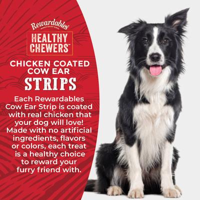 Show full view: Rewardables Chicken Coated Cow Ear Strips Dog Natural Chew Treats, 1-lb bag slide 4 of 7
