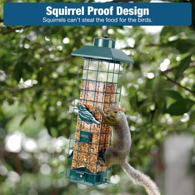 Show full view: Yarty Squirrel Proof Wild Bird Feeder, 3-lb, Green slide 7 of 9