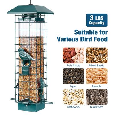 Show full view: Yarty Squirrel Proof Wild Bird Feeder, 3-lb, Green slide 4 of 9