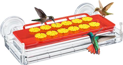 Show full view: Kingsyard Dual-Use Outdoors Hanging & Window Installation Wild Bird Feeder, Clear, 1.62-lb slide 3 of 9