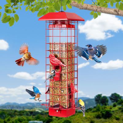 Show full view: Yarty Squirrel Proof Wild Bird Feeder, 3-lb, Red slide 9 of 9