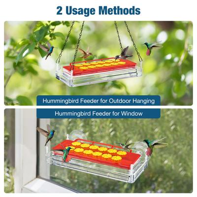 Show full view: Kingsyard Dual-Use Outdoors Hanging & Window Installation Wild Bird Feeder, Clear, 1.62-lb slide 6 of 9